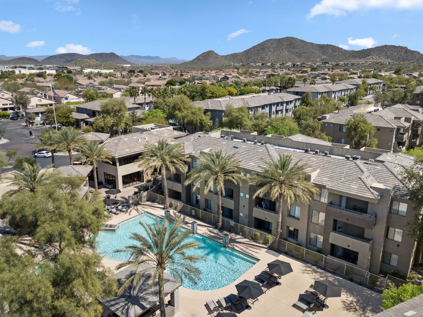 Aerial Resort-Style Pool View