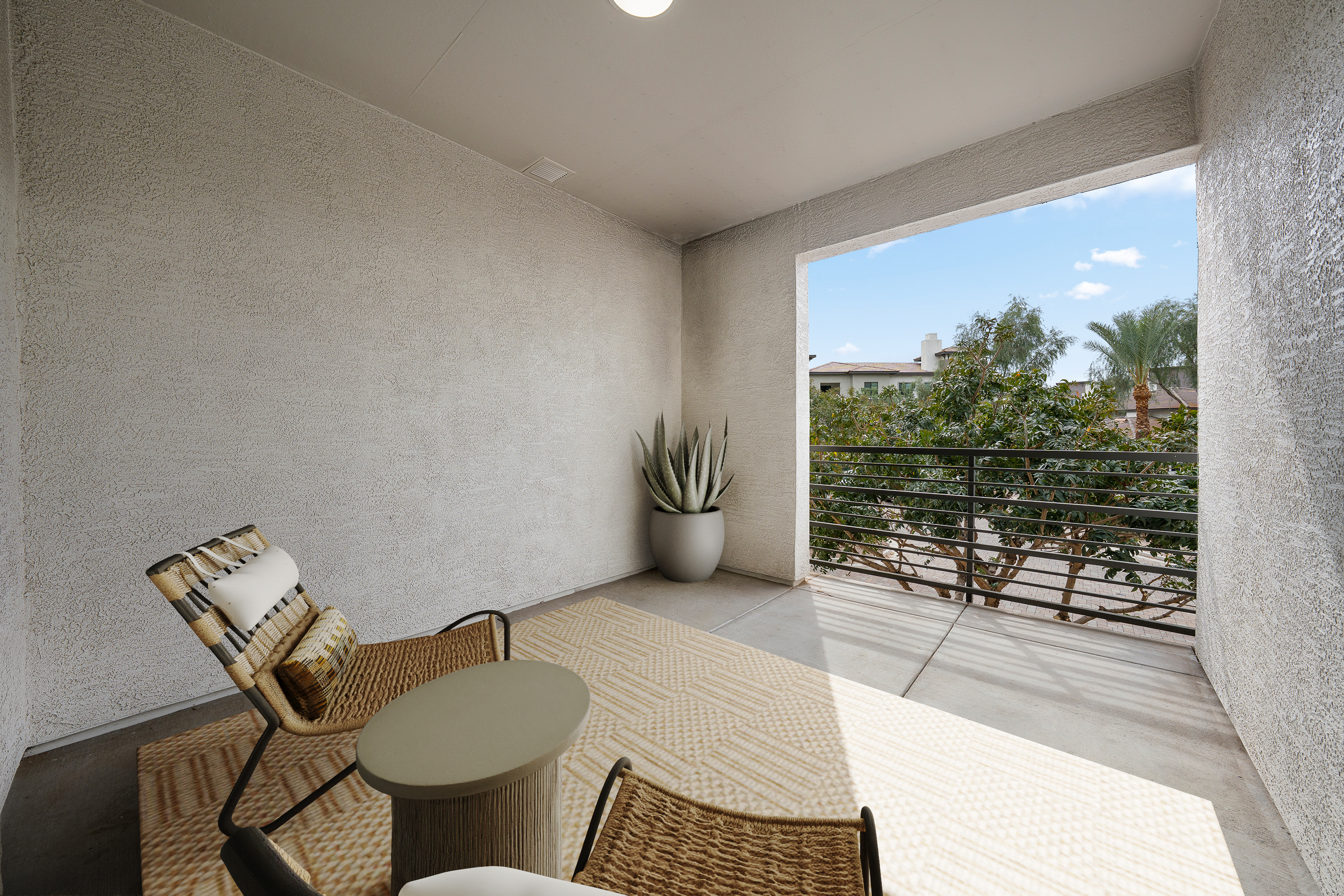 Private Covered Patio with Outdoor Seating